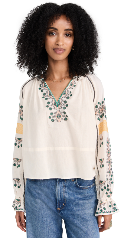 Scotch & Soda Embroidered Top In White