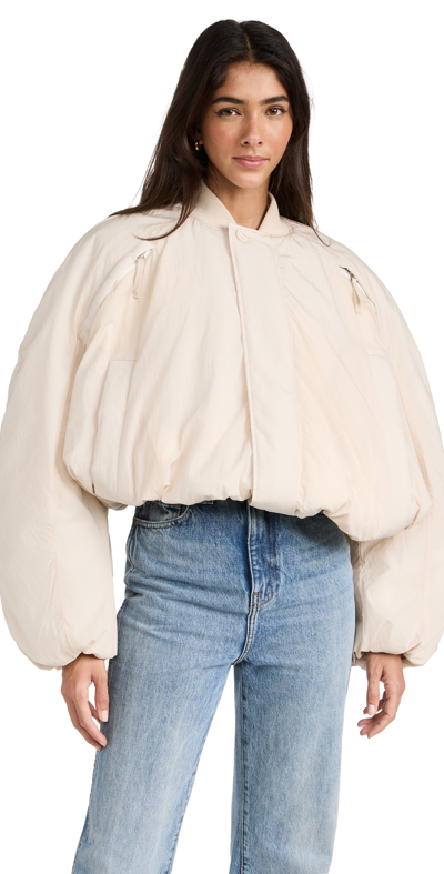 Jacquemus Le Bomber Bahia Cropped Bomber Jacket In Neutral