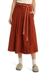 THE GREAT THE GREAT. THE FIELD COTTON CORDUROY MIDI SKIRT