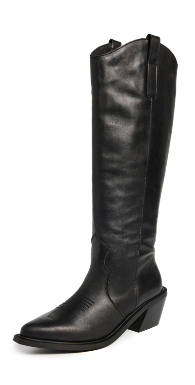 Alohas Mount Leather Boots In Black