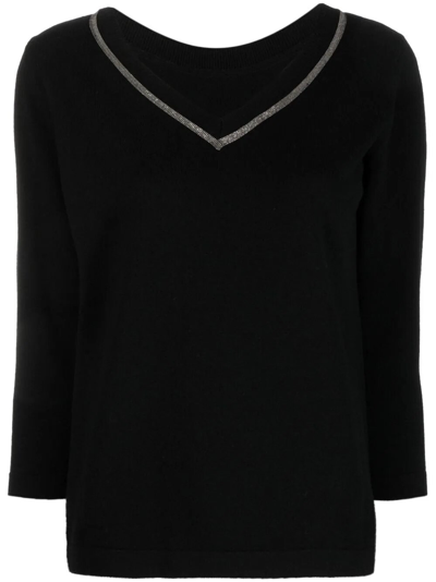 Fabiana Filippi Embellished Sweater In Black  