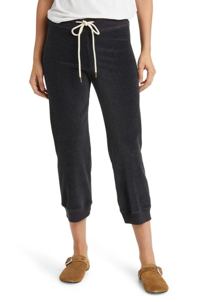 The Great Cotton Blend Corduroy Crop Joggers In Slate