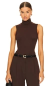 Rag & Bone Irina Turtleneck Ponte Tank In Chocolate