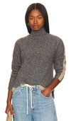 AUTUMN CASHMERE TIPPED MOCK NECK SWEATER