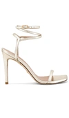 Stuart Weitzman Barelynudist 100 Sandal In Metallic Gold