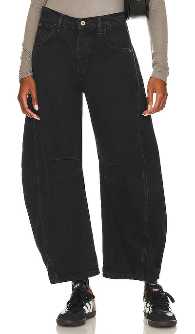 Free People Lucky You High Rise Cropped Wide Leg Barrel Jeans In Soundwaves