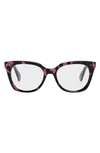 Celine Thin 2 Dots 52mm Cat Eye Optical Glasses In Havana
