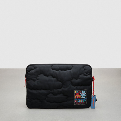 Coach Topia Loop Quilted Cloud Laptop Sleeve In Black