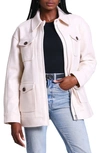 Avec Les Filles Relaxed Faux Wool Utility Shacket In White