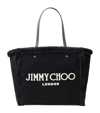 JIMMY CHOO LEATHER-SHEARLING AVENUE TOTE BAG