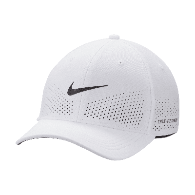 Nike Unisex Dri-fit Adv Rise Structured Swooshflex Cap In White