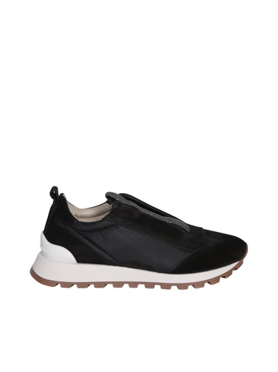 Brunello Cucinelli No Lace Sneakers In Black