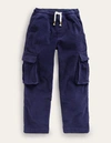 MINI BODEN CORD CARGO PANTS FRENCH NAVY BOYS BODEN