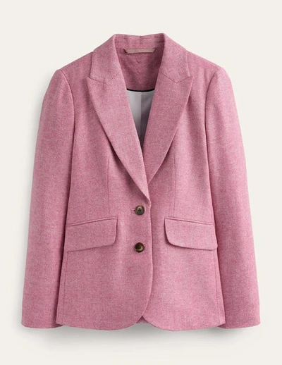 Boden The Marylebone Wool Blazer Pink Herringbone Women