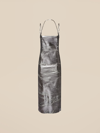 Attico Mirrored-leather Midi Dress In Silver