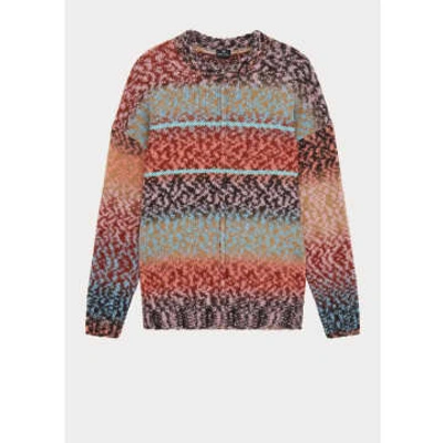 Paul Smith Alpaca Mix Crew Neck Knitted Sweater In Multicolor