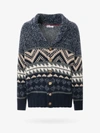 Brunello Cucinelli Mélange Cashmere Cardigan With Inlays In Multicolor