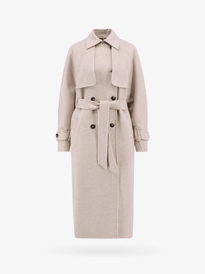 Max Mara Cappotto Falcone In Beige