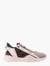 Fendi Beige Leather Sneakers With Ff Motif In Multi