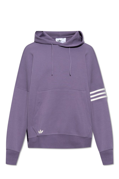 Adidas Originals Drawstring Hoodie In Purple