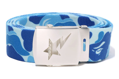 Pre-owned Bape Abc Camo Sta Gi Belt Blue