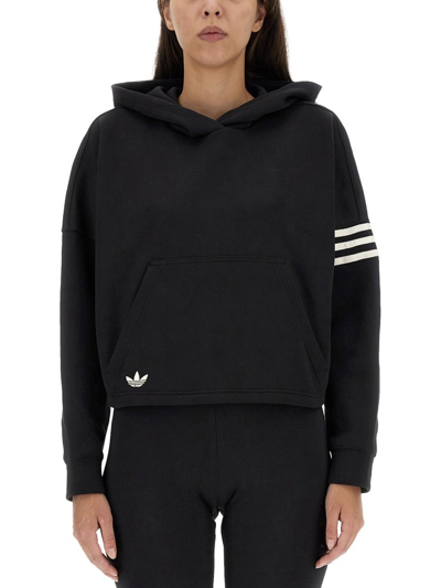 Adidas Originals Neuclassics Crop Hoodie In Black