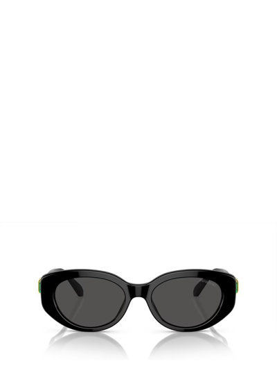 Swarovski Oval Frame Sunglasses In Black