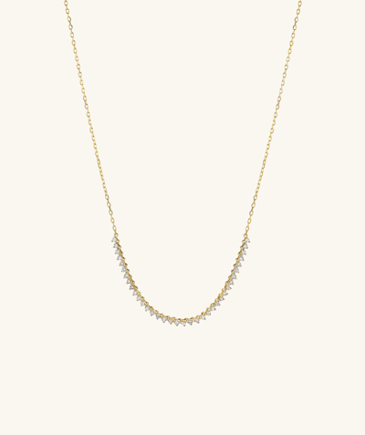 Mejuri Diamond Half Tennis Necklace In Yellow