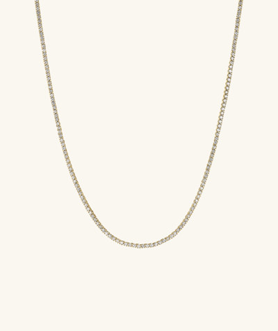 Mejuri Diamond Tennis Necklace In Yellow