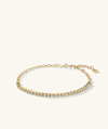 Mejuri Diamond Half Tennis Bracelet In Yellow