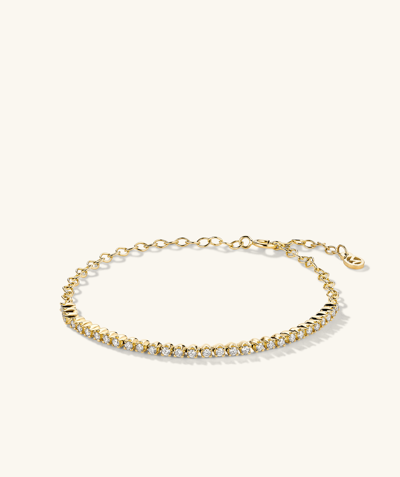 Mejuri Diamond Half Tennis Bracelet In Yellow