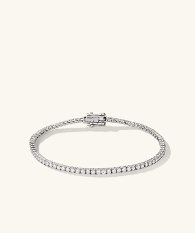 Mejuri Diamond Tennis Bracelet 2 Ct White Gold In Silver