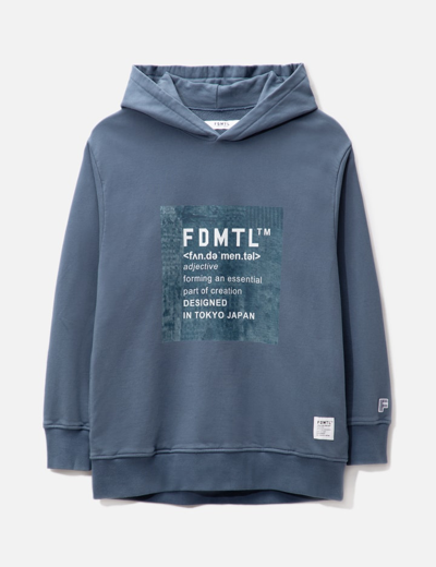 Fdmtl Printed Boro Hoodie In Blue