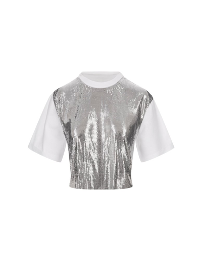 Rabanne Paco  Embellished Crewneck T In White
