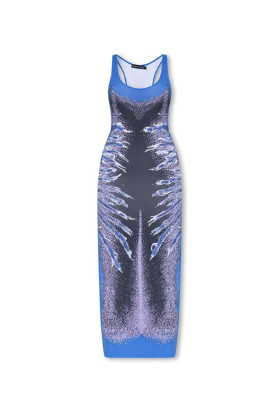 Y/project Printed Maxi Dress In Blue