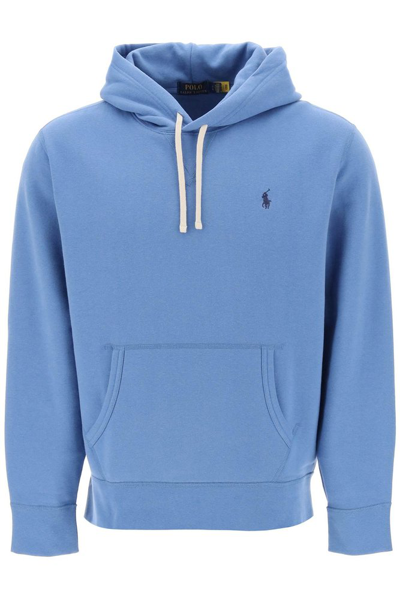 Polo Ralph Lauren Polo Pony Embroidered Drawstring Hoodie In French Blue