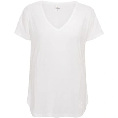 Costa Mani T Shirt Logo V Neck In White