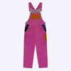 LOWIE PINK COLOURBLOCK DUNGAREES