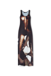 Y/PROJECT Y/PROJECT ALLOVER GRAPHIC PRINTED SLEEVELESS MAXI DRESS