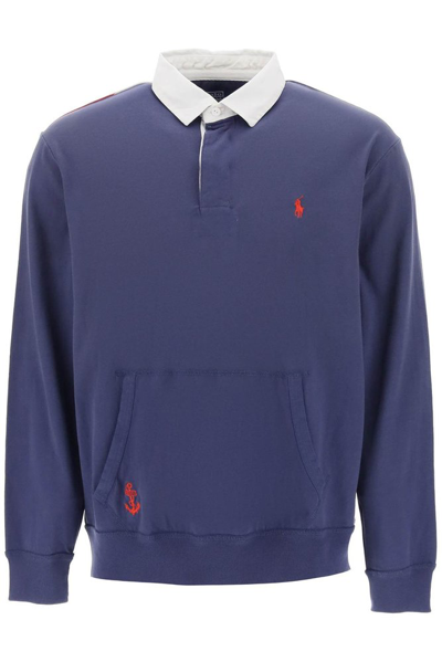 Polo Ralph Lauren Flag Patch Polo Shirt In Blue