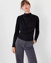 Ann Taylor Draped Cowl Neck Top In Black