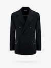 Off-white Virgin Wool Double-breasted Blazer In Black