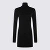Ami Alexandre Mattiussi Black Stretch Lyocell Blend Mini Dress In Black