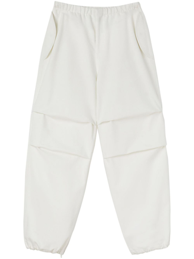 Jil Sander Trousers Cotton Drawstring Cuffs In White