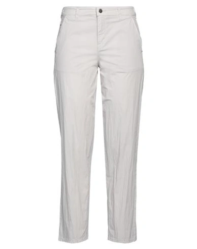 Emporio Armani Woman Pants Light Grey Size 26 Cotton, Polyamide, Elastane