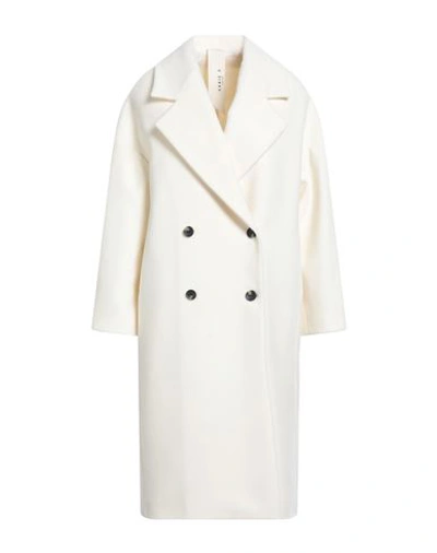 Annie P . Woman Coat Ivory Size 4 Virgin Wool, Polyamide, Cashmere In White