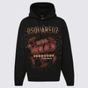 Dsquared2 Printed Viva Vegas Hoodie With Rhinestones In Black