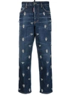 Dsquared2 Boston Crystal Flies Jeans In Navy Blue