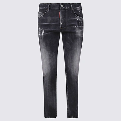 Dsquared2 Faded Knees Jeans In Black