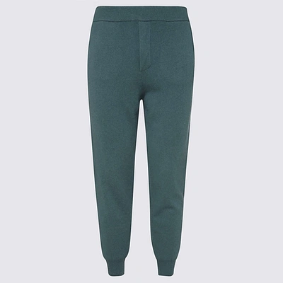 Dsquared2 Green Wool Track Pants In Nero